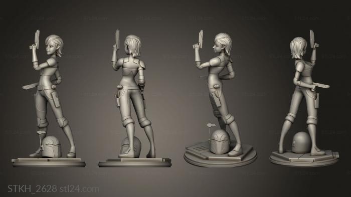 Статуэтки люди (Сабина Рен Звездные Войны : Повстанцы Джон Кен, STKH_2628) 3D модель для ЧПУ станка