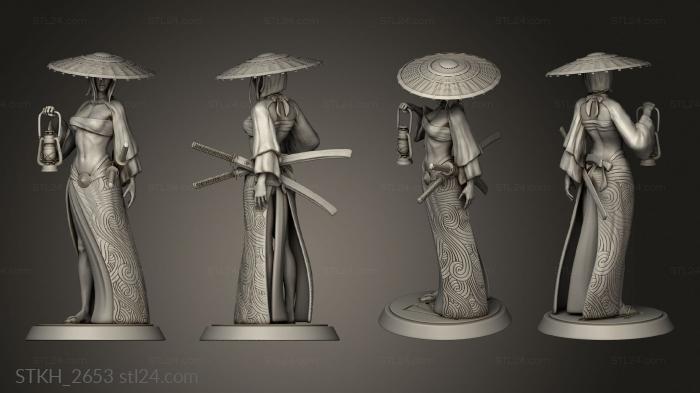 Figurines of people (Samurai Female Explorer, STKH_2653) 3D models for cnc