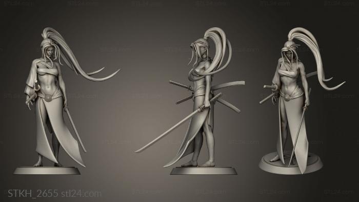Figurines of people (Samurai Female Fighter, STKH_2655) 3D models for cnc