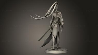 Figurines of people (Samurai Female Fighter, STKH_2655) 3D models for cnc