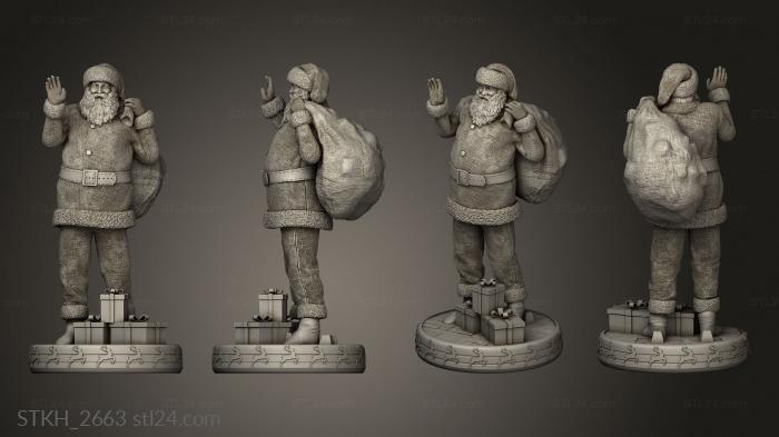 Figurines of people (Santa Claus, STKH_2663) 3D models for cnc
