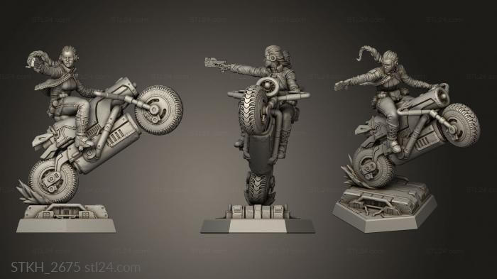 Figurines of people (Sci Fi Undercity Exiles Heroes Cathy Biker, STKH_2675) 3D models for cnc