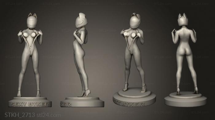 Figurines of people (sexy biker desnuda, STKH_2713) 3D models for cnc