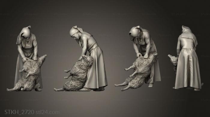 Figurines of people (Sheep Shearer, STKH_2720) 3D models for cnc
