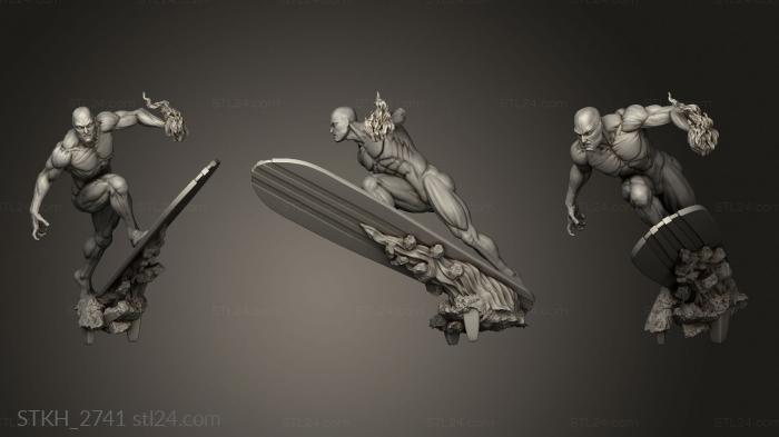 Figurines of people (Silver Surfer the arrival action pose, STKH_2741) 3D models for cnc
