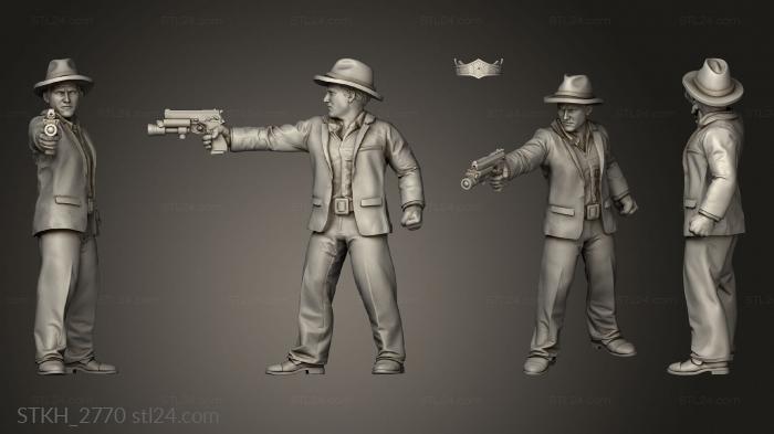 Figurines of people (POLICE DETECTIVE BILLY HAMBERT, STKH_2770) 3D models for cnc