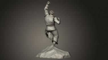 Figurines of people (street fighter ryu dragon punch rock stand, STKH_2828) 3D models for cnc