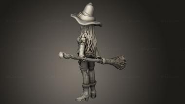 Figurines of people (Witches Witch with broom, STKH_3201) 3D models for cnc