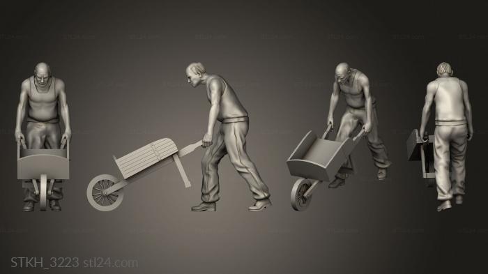 Figurines of people (Workers, STKH_3223) 3D models for cnc