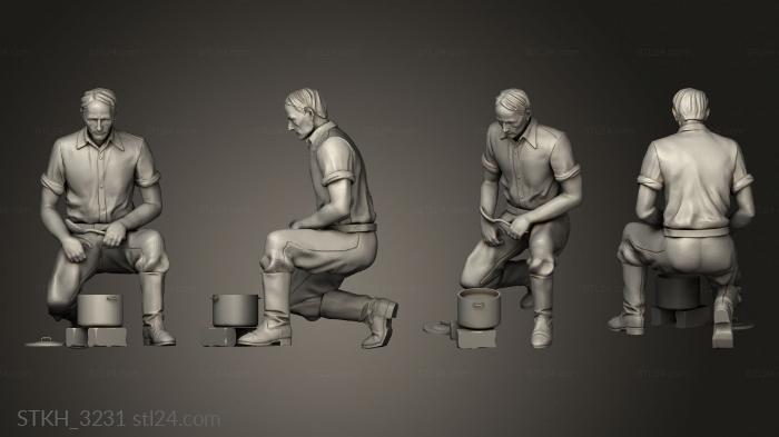 Figurines of people (Workers, STKH_3231) 3D models for cnc