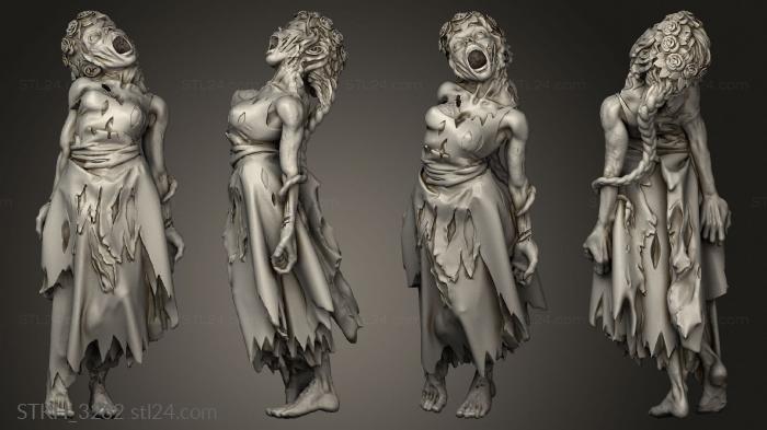 Figurines of people (Zombie female, STKH_3262) 3D models for cnc
