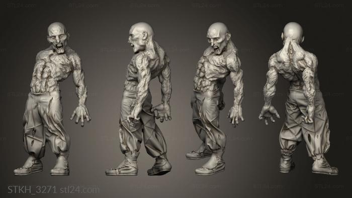 Figurines of people (Zombie male, STKH_3271) 3D models for cnc