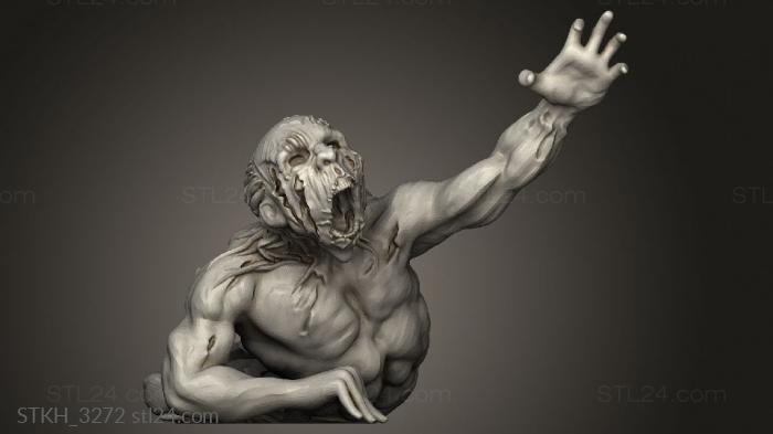 Figurines of people (Zombie male, STKH_3272) 3D models for cnc