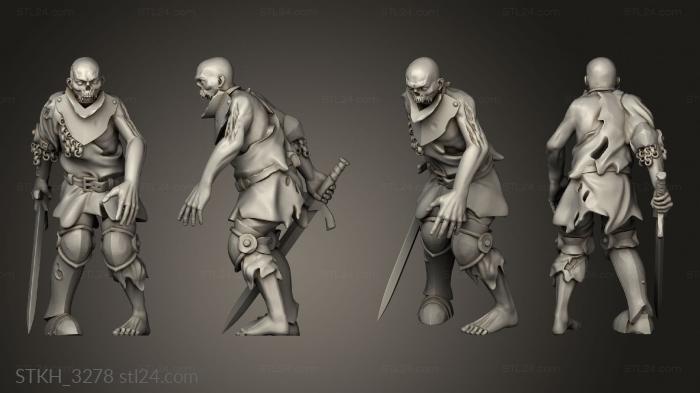 Figurines of people (Zombie Warriors Warrior, STKH_3278) 3D models for cnc