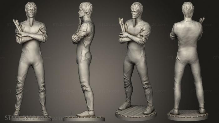 Figurines of people (Bruce Lee with, STKH_3292) 3D models for cnc