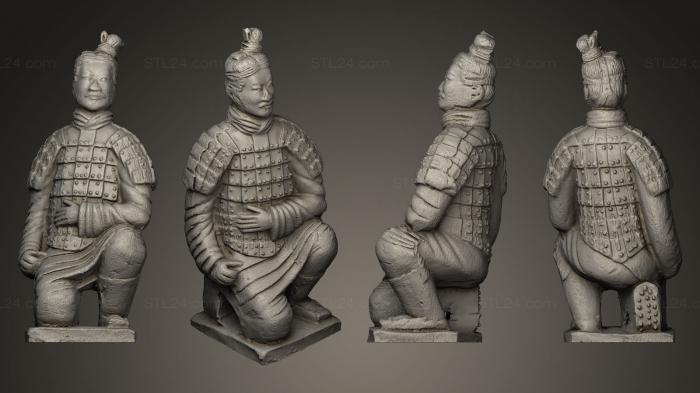Скульптуры индийские (Лучник Терракотовой армии Точная копия, STKI_0016) 3D модель для ЧПУ станка