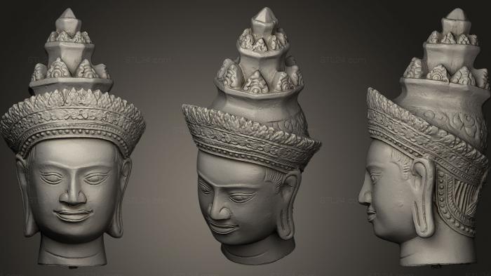 Скульптуры индийские (Кхмерская статуя Будды, STKI_0055) 3D модель для ЧПУ станка