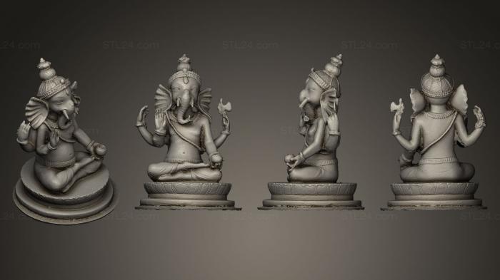 Скульптуры индийские (Статуя Господа Ганеши, STKI_0056) 3D модель для ЧПУ станка