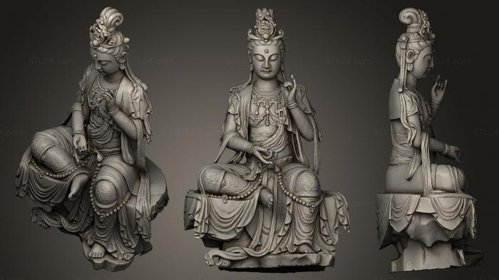Скульптуры индийские (Буддийская скульптура из Резьбы по дереву династии Сун, STKI_0061) 3D модель для ЧПУ станка