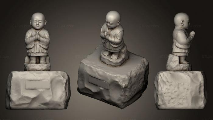 Скульптуры индийские (Гранитная статуя Дзидзо Одзизосама 2, STKI_0080) 3D модель для ЧПУ станка