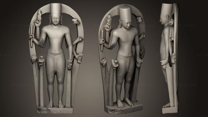 Indian sculptures (Ka Vishnu with Eight Arms, STKI_0081) 3D models for cnc