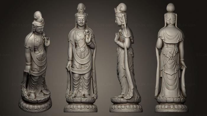 Скульптуры индийские (Мраморная статуя Каннон Гуаньинь, STKI_0082) 3D модель для ЧПУ станка