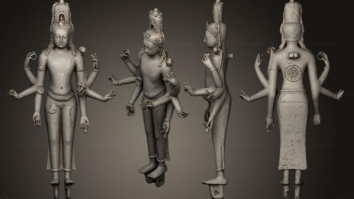 Скульптуры индийские (Статуя Авалокитешвары Середины 8 века, STKI_0086) 3D модель для ЧПУ станка