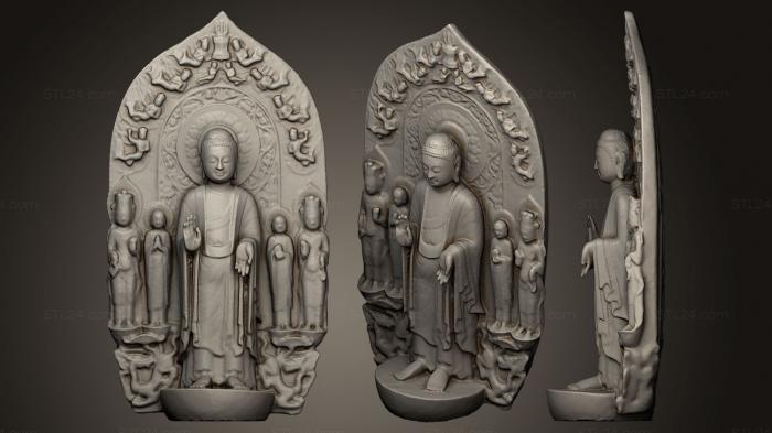 Скульптуры индийские (Стела с Шакьямуни и Майтрейей, STKI_0087) 3D модель для ЧПУ станка