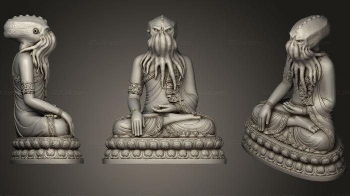 Скульптуры индийские (Ктуддха (Будда Ктулху), STKI_0103) 3D модель для ЧПУ станка