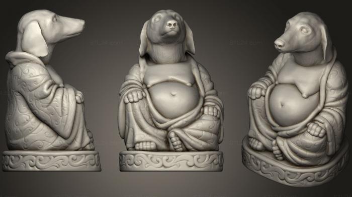 Скульптуры индийские (Такса Будда (Коллекция собак), STKI_0105) 3D модель для ЧПУ станка