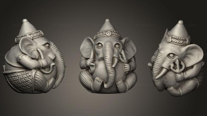 Скульптуры индийские (Пузо Ганеши Вселенных, STKI_0116) 3D модель для ЧПУ станка