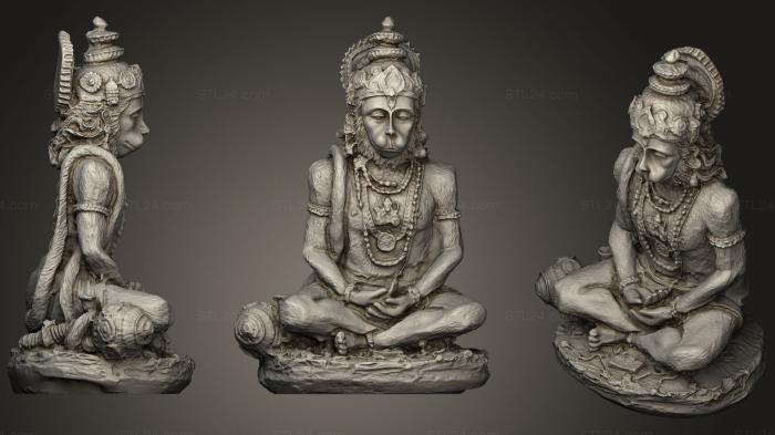 Скульптуры индийские (Хануман образец человеческой преданности, STKI_0124) 3D модель для ЧПУ станка