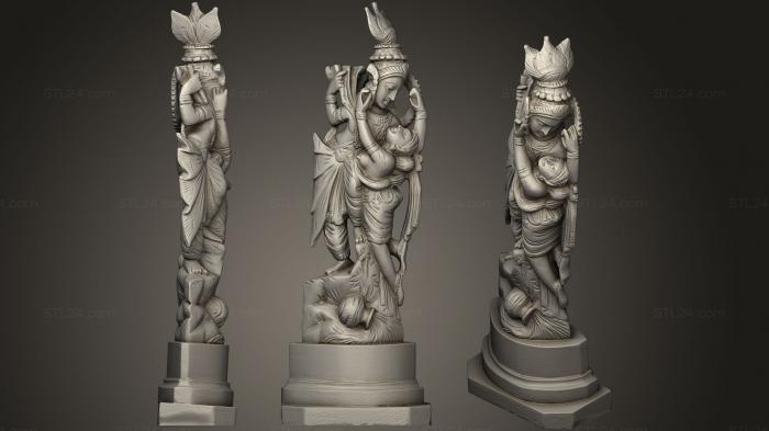 Indian sculptures (Loving Embrace Of Radha & Krishna, STKI_0145) 3D models for cnc