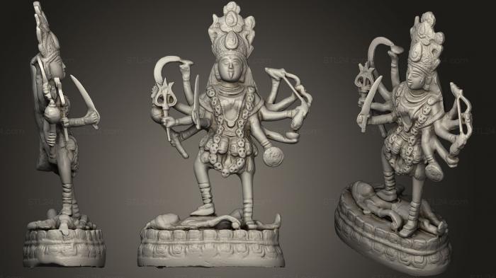 Скульптуры индийские (Маха Кали богиня времени Смерти и конца света, STKI_0146) 3D модель для ЧПУ станка
