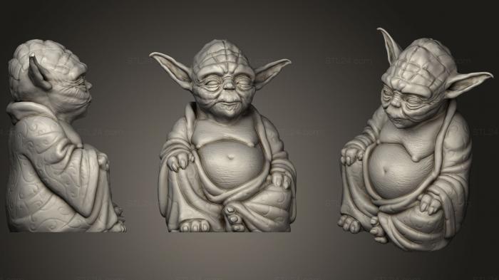 Indian sculptures (More Accurate Yoda Buddha, STKI_0150) 3D models for cnc