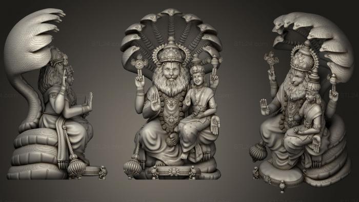 Скульптуры индийские (Нарасимха Свирепый индуистский бог, Который наполовину человек, наполовину Лев, STKI_0151) 3D модель для ЧПУ станка