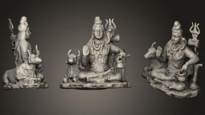 Скульптуры индийские (Шива, Повелитель крупного рогатого скота, сидит в медитации, STKI_0162) 3D модель для ЧПУ станка