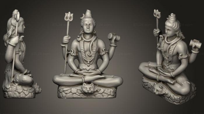 Скульптуры индийские (Шива в медитации на тигровой шкуре, STKI_0163) 3D модель для ЧПУ станка