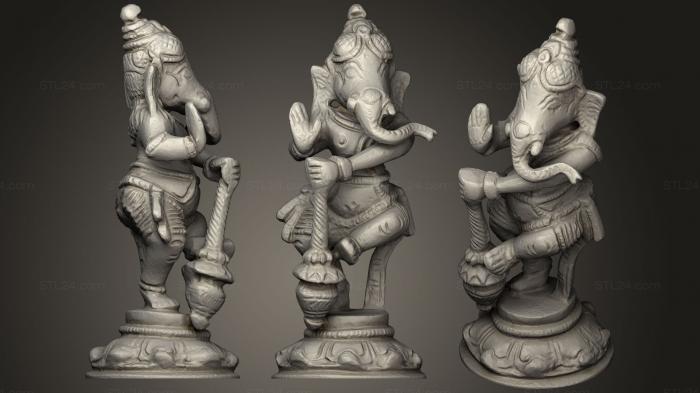 Скульптуры индийские (Стоящая статуя Ганеши, STKI_0174) 3D модель для ЧПУ станка
