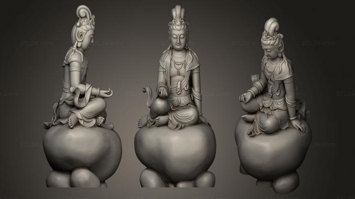 Скульптуры индийские (Коллекция Авалокитасвары 001 (Гуаньинь), STKI_0191) 3D модель для ЧПУ станка
