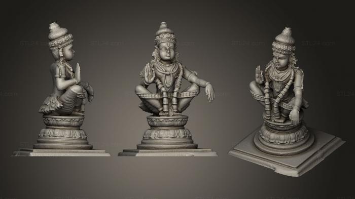 Скульптуры индийские (Айяппа , сын Вишну и Шивы, STKI_0193) 3D модель для ЧПУ станка
