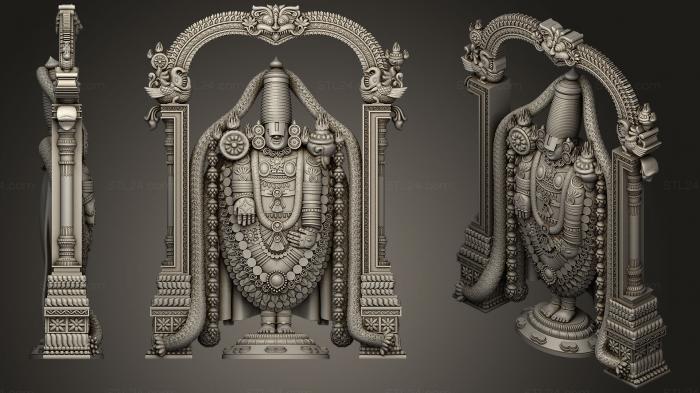 Скульптуры индийские (Господь Шри Венкатешвара, STKI_0198) 3D модель для ЧПУ станка