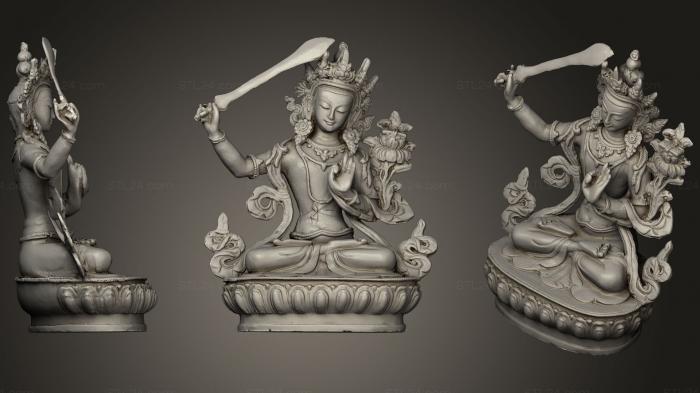 Indian sculptures (Sculpture of Bodhisattva Manjushri, STKI_0200) 3D models for cnc