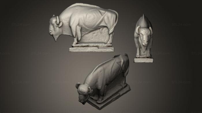 Статуэтки животных (Бизонте де Джесс Отеро Сантильяна-дель-Мар, STKJ_0006) 3D модель для ЧПУ станка