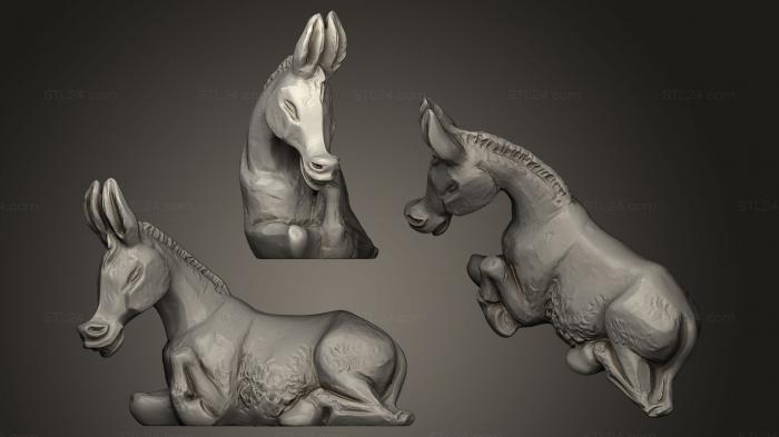 Animal figurines (Nativity scene figurine Donkey Mule Belen Mula, STKJ_0087) 3D models for cnc