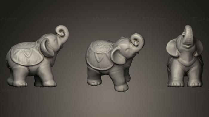 Статуэтки животных (Фарфоровый Слон высотой 7 Дюймов 3D, STKJ_0138) 3D модель для ЧПУ станка