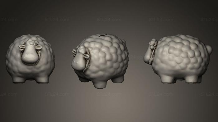 Статуэтки животных (Банка в виде овцы, STKJ_0139) 3D модель для ЧПУ станка