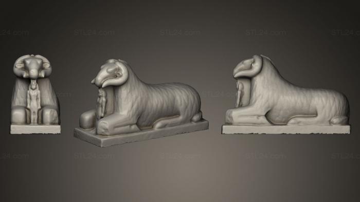 Статуэтки животных (Амон в виде барана, STKJ_0150) 3D модель для ЧПУ станка