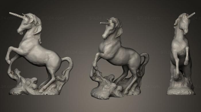 Статуэтки животных (Античная Скульптура Единорога, STKJ_0154) 3D модель для ЧПУ станка