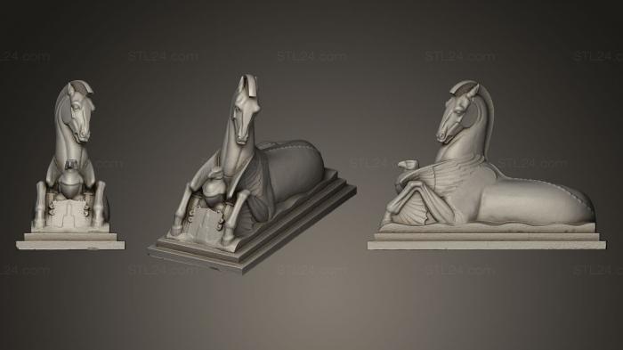 Статуэтки животных (Водный морской конек и Орел, STKJ_0155) 3D модель для ЧПУ станка